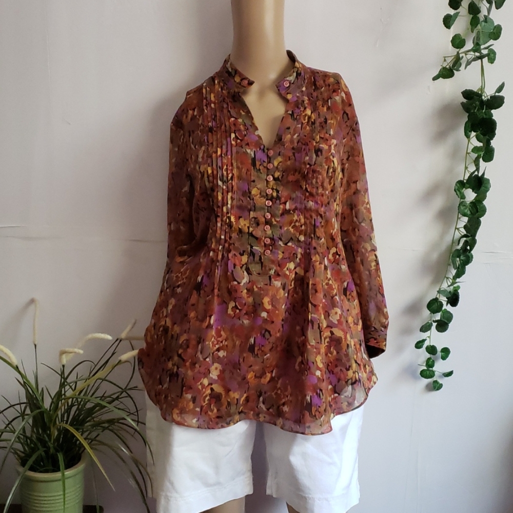 Coldwater Creek Floral Print Top - Picture 4 of 9